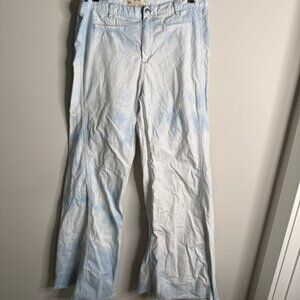 Free People Women's 30 Vintage Light Blue Wash Tie Dye Flare Denim Jeans Casual